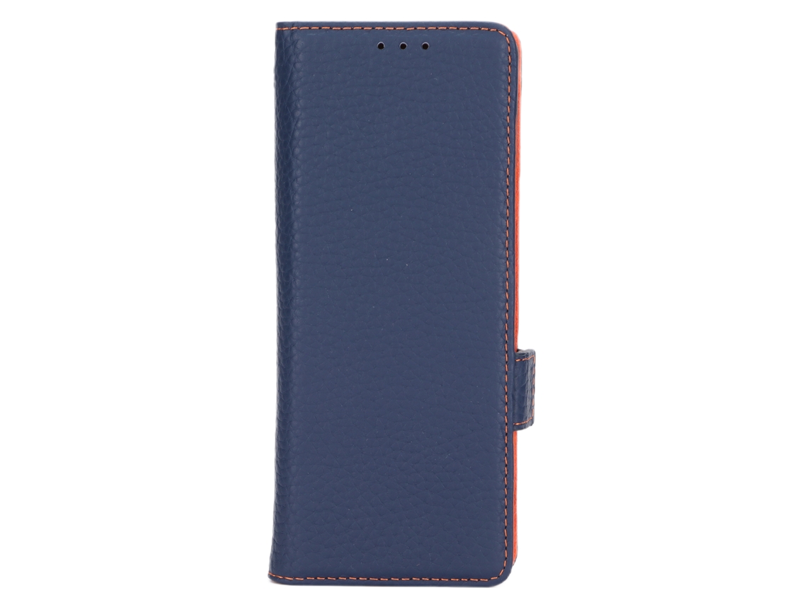 Aetheria capa de Couro Genuíno com Suporte e Porta cartões para Galaxy Z Fold 2 Azul Escuro