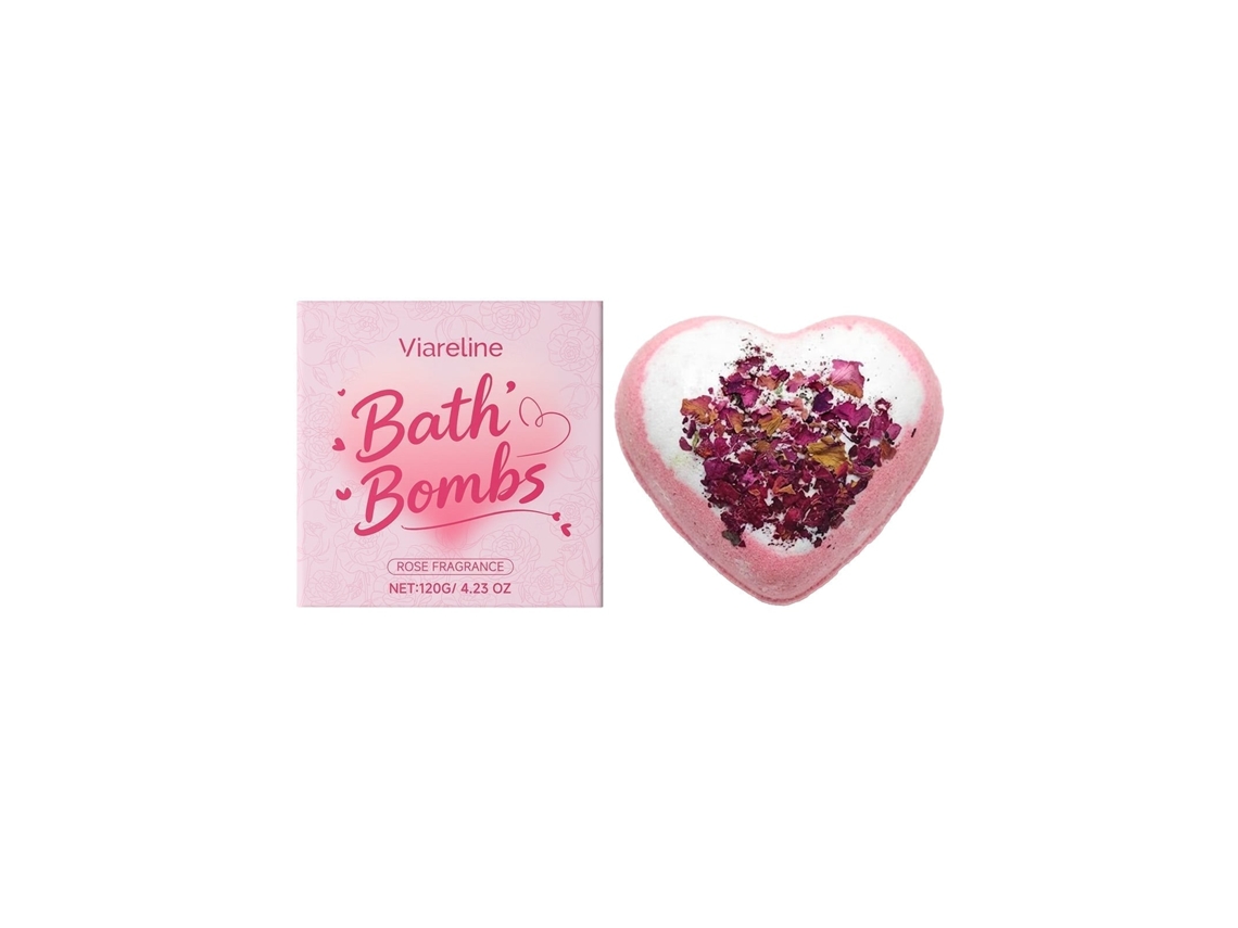 Bola de Sal de Banho Viareline Rose Heart para Momentos de Calma e Bem estar LAXISCREED