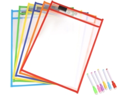 Sacos Reutilizáveis Para Quadro Branco, Pacote Com 6 Unidades, Protetores De Folhas Em Cores Sortida Gokoco