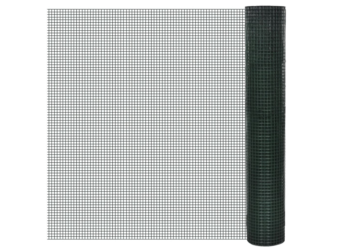 Vidaxl Cerca Arame P/ Galinheiro C/ Revestimento Pvc 10x1 M Aço Verde