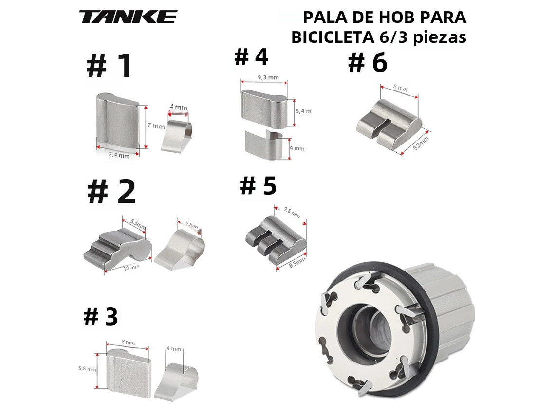 Bike Hub Lock Set Tanke 3/6, Universal Freehub Spring Claw, Road/mtb Stainless Steel Cycling Parts Vayotoy