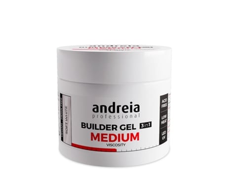 Andreia Gel De Construção De Unhas Média Viscosidade Soft White 200g Andreia Professional