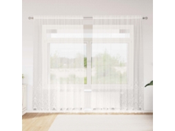 Vidaxl Cortina De Renda Branco 245 X 200 Cm Poliéster