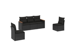 Garden Sofa Set, Garden Sofa Sets Vidaxl Preto Rattan / Vime (n/a)