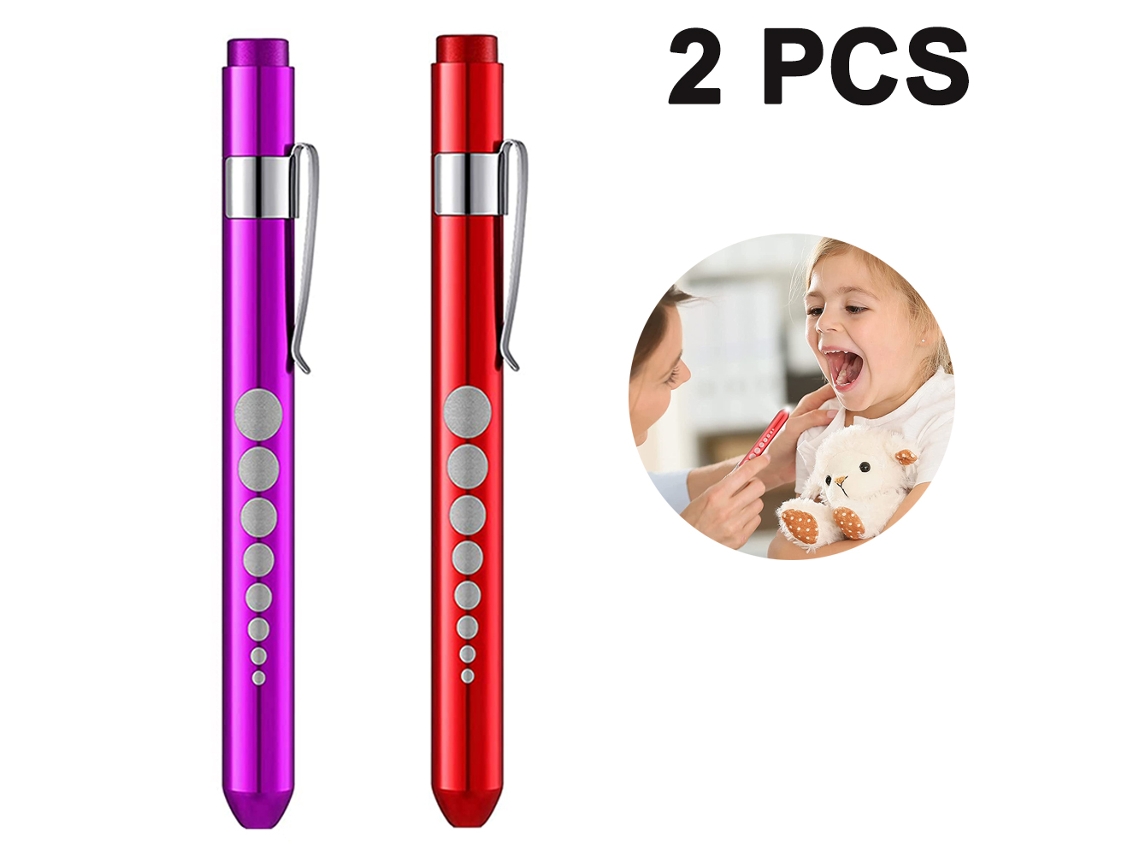 2 Pcs Pen Flashlight Aluminum Alloy Pen Light Led Pen Flashlight Pen Light Pupil Pen White Light Small Flashlight