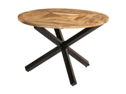 Vidaxl Mesa De Jantar Ø110x75 Cm Madeira De Mangueira Maciça Áspera