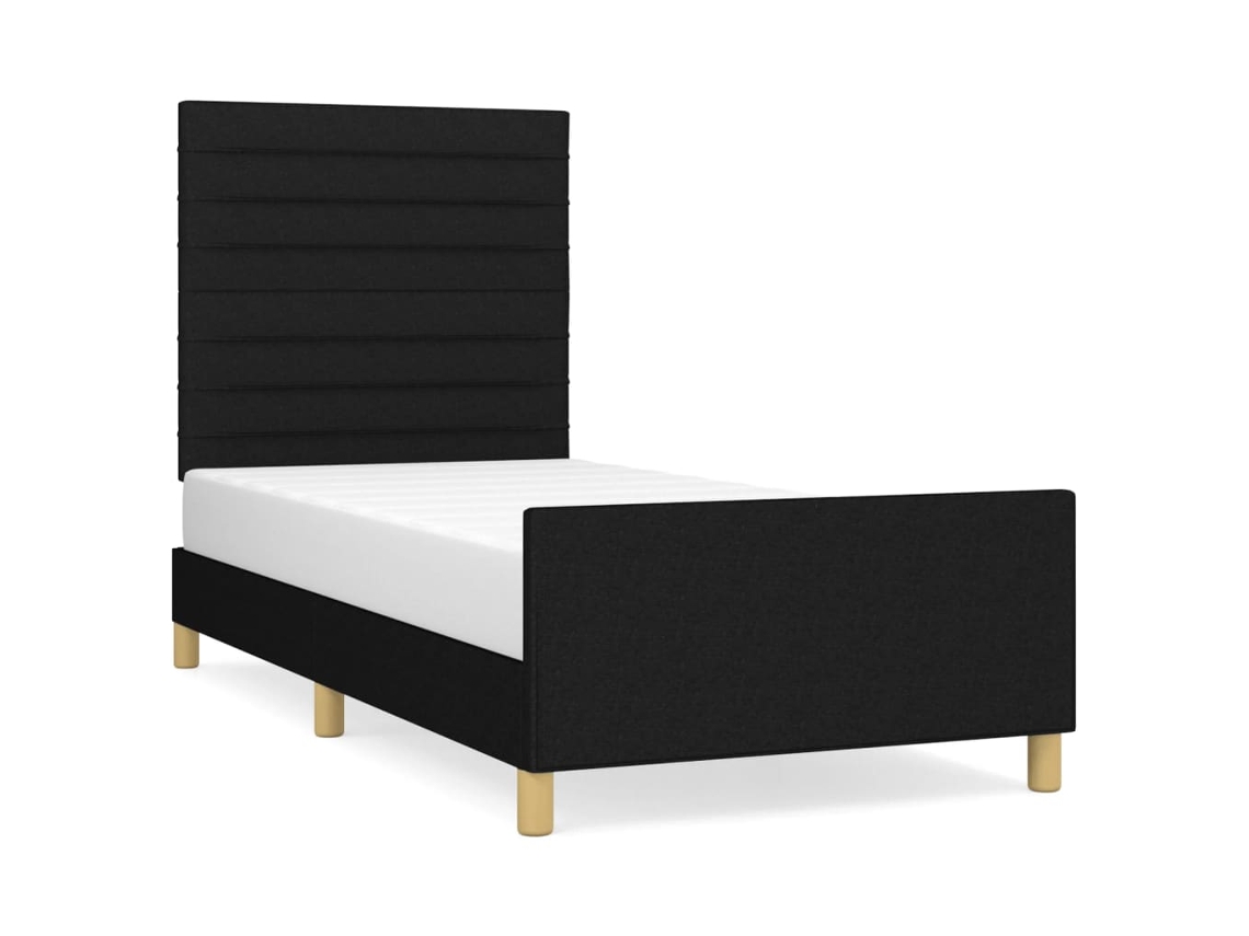 Bed Frame With Headboard, Bed Frames With Headboards Vidaxl Preto Tecido (100 X 200 Cm)