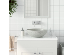Vidaxl Lavatório De Bancada Redondo Φ41x14 Cm Cerâmica Cinzento