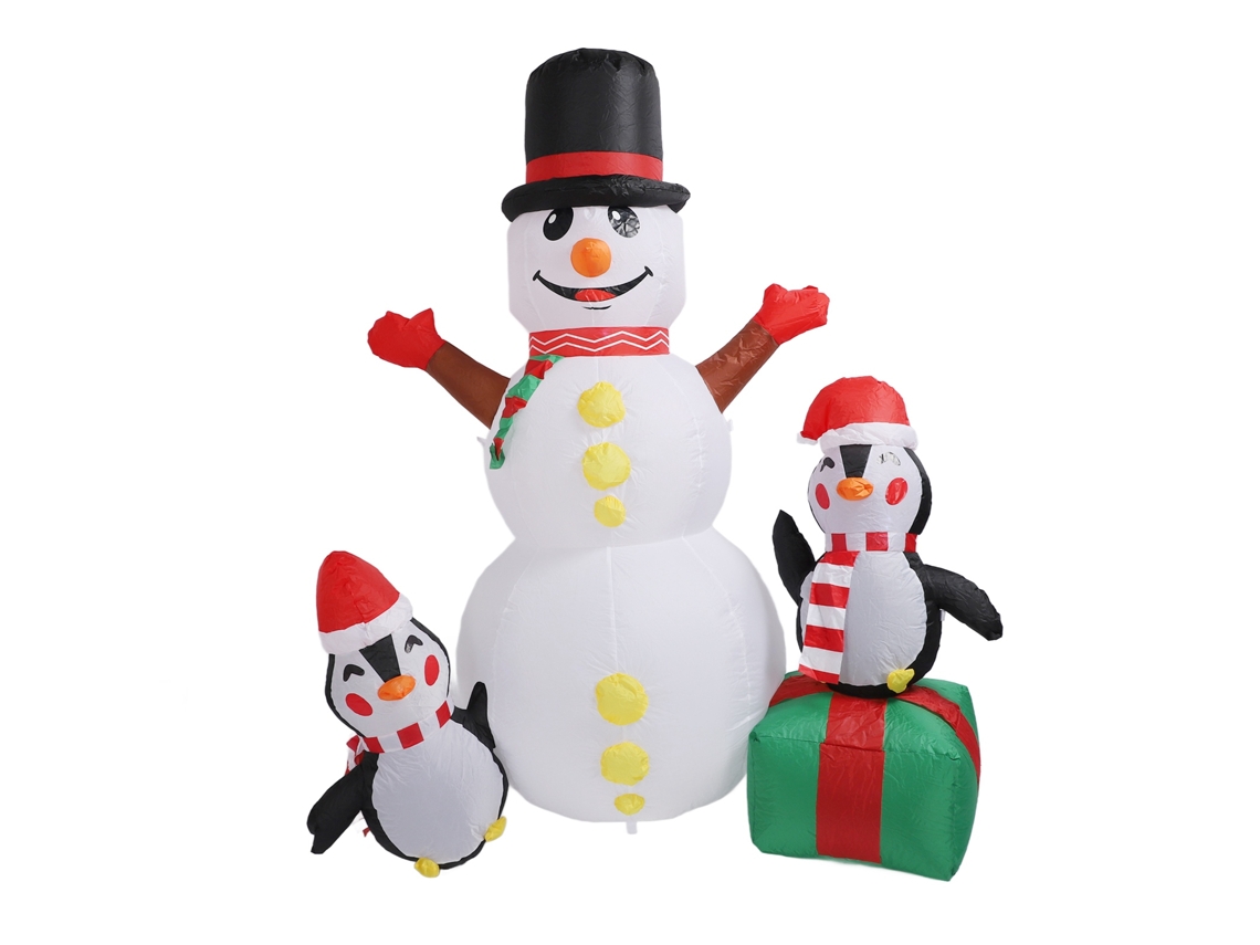 Decoração Inflável Externa De Natal Boneco De Neve Pinguim