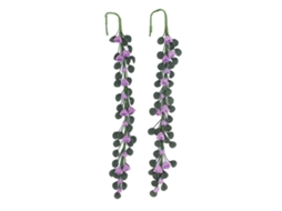 Mali 2pcs Miniatura de Balanço com Videira de Rosa 1:12 para Casa de Bonecas Decoração Diy Roxa