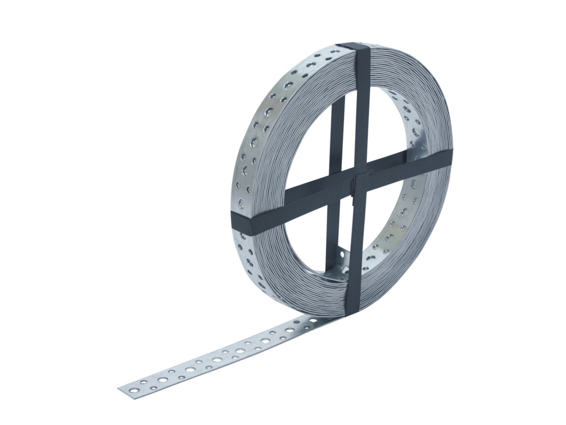 Fita De Montagem Perfurada Galvanizada 20 X 1,5 Mm Rolo 25 Metros Wovar