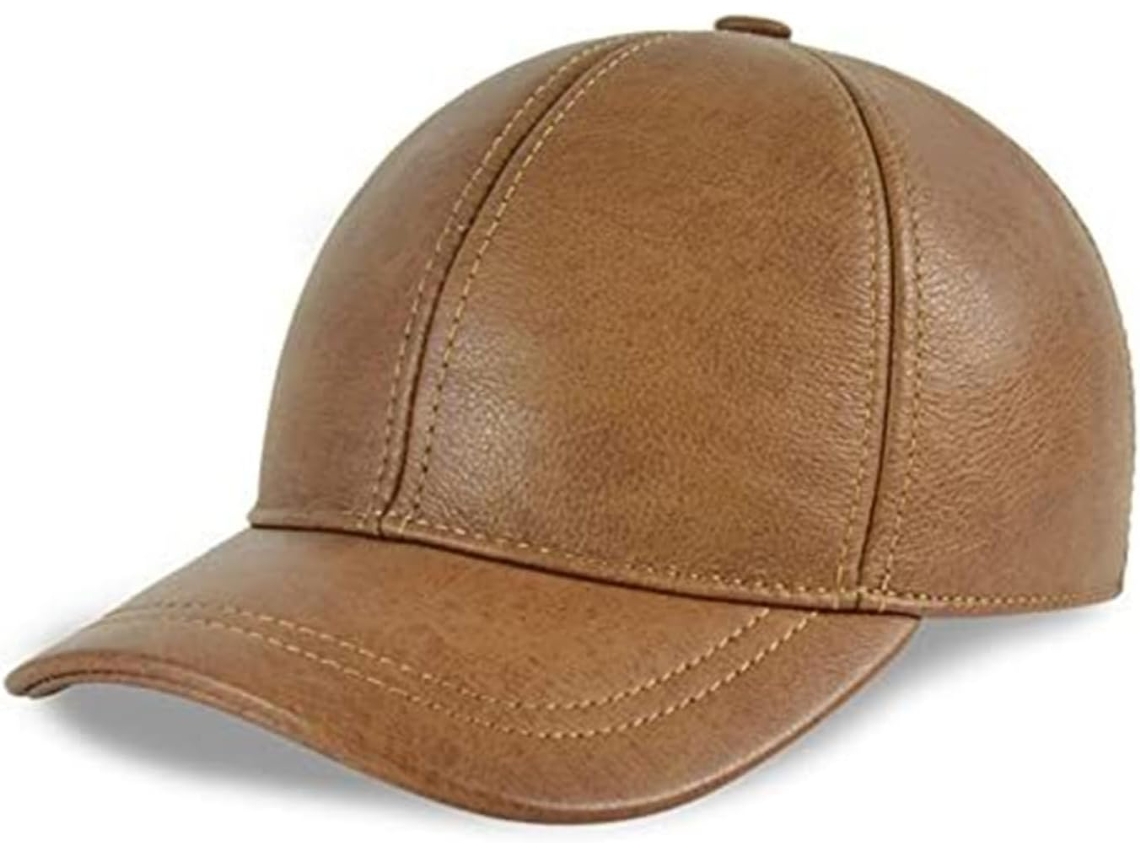Casquette de Baseball En Cuir Véritable Hommes Chapeau Camionneur Chaud Toutes Les Saisons, Adaptado SFUSHOS