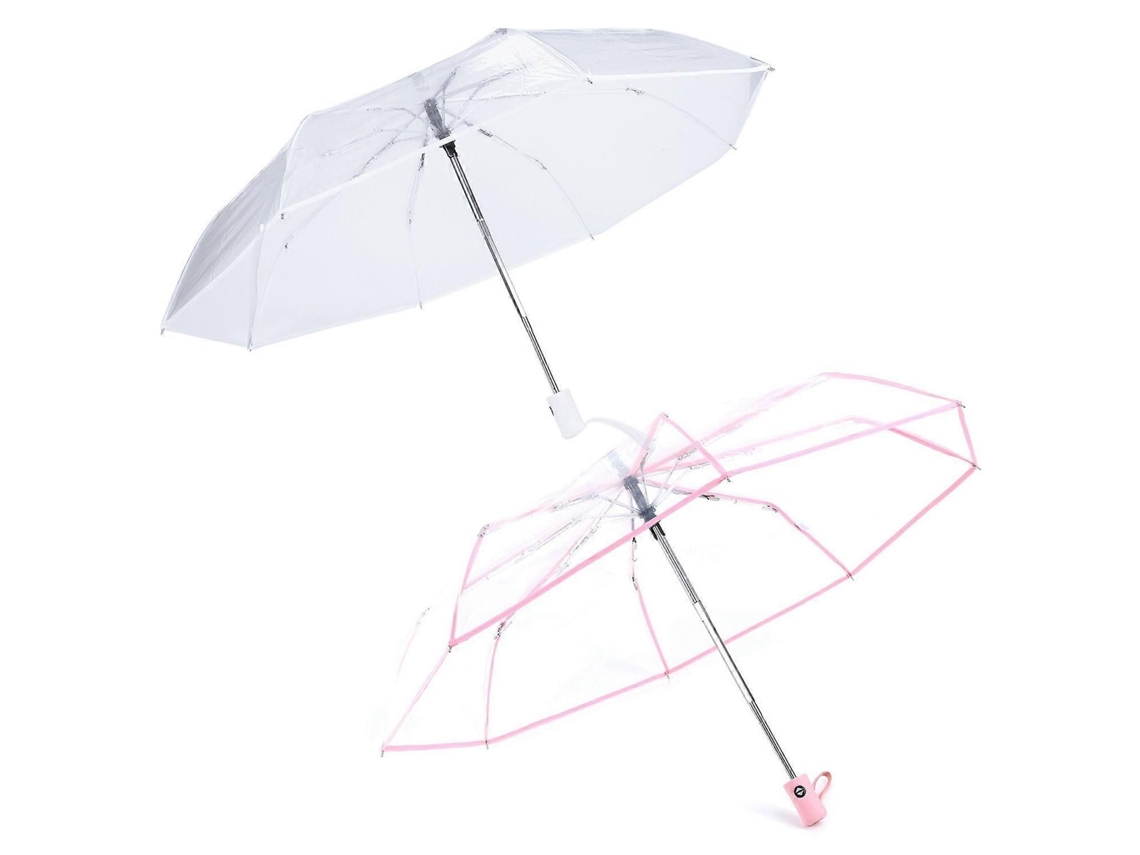 2 Guarda-chuvas Automáticos Transparentes, Compactos E Dobráveis, Para Chuva E Sol-zscy