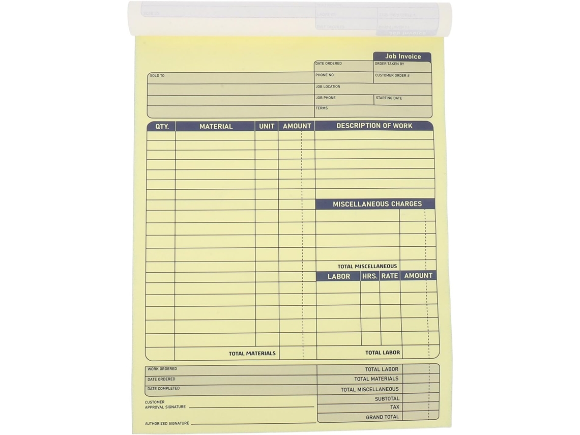 2 Peças Carnet De Factures Sans Carbone Pour Gestion Des Commandes Papier Copie Système De Duplication