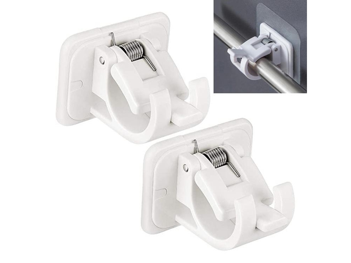 Kit Com 2 Suportes Autoadesivos Para Varão De Cortina, Branco