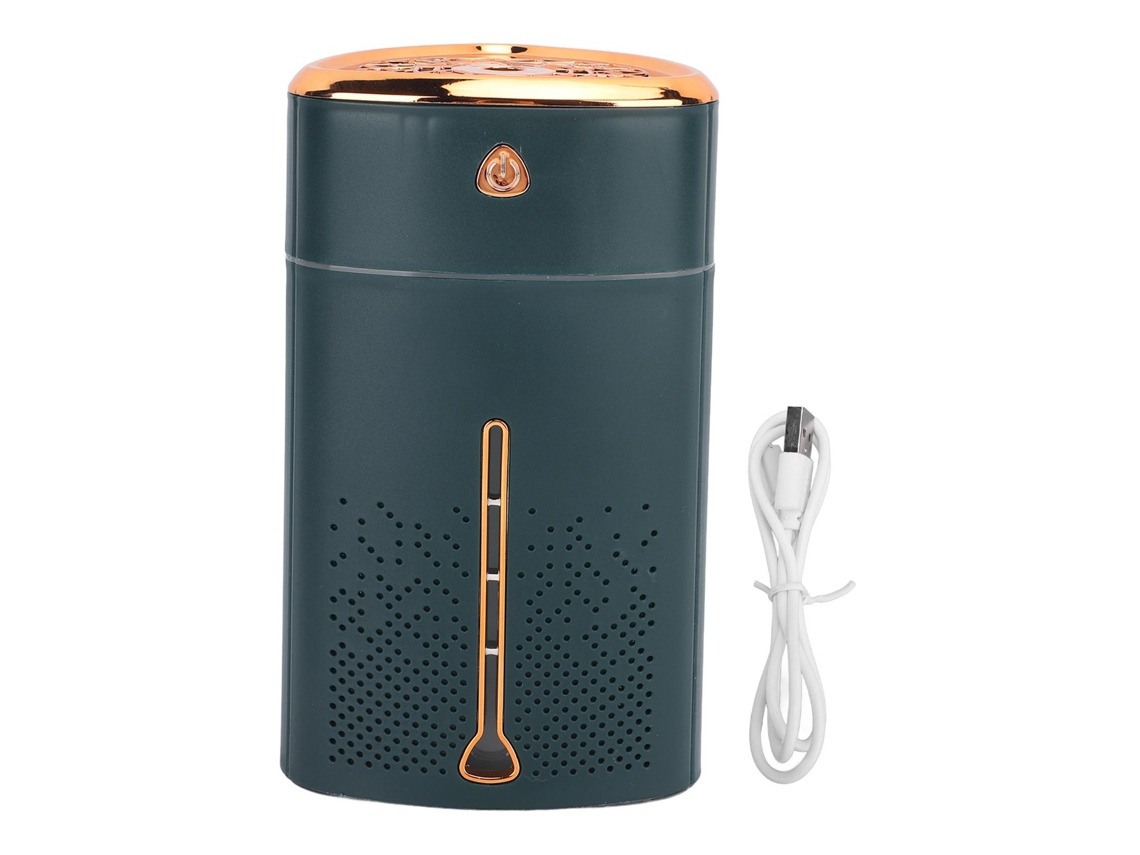 Mini Umidificador BRILVIBERA USB 1000ml, Luz Noturna, Névoa, Verde