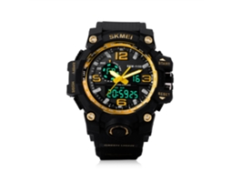 Reloj Deportivo Digital Skmei Con Luz Fondo Botones Impermeable Oro