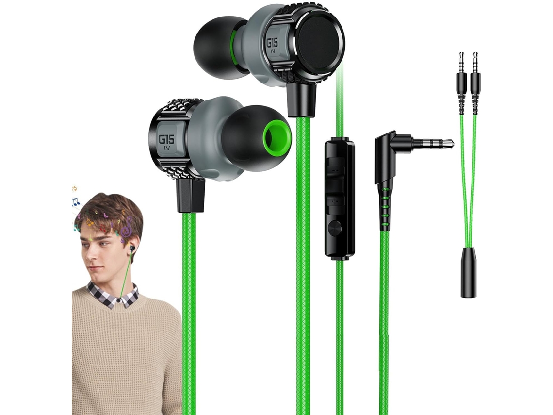 Fones De Ouvido Com Fio, Cancelamento De Ruído, Microfone Intra Auricular E Conector De 3, 5mm