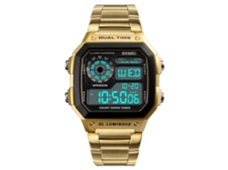 Relógio Masculino Fashion Luminoso 50m Resistente À Água Data e Hora Dourado