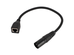Adaptador Xlr Macho 3 Pinos Para Rj45 Fêmea Cabo Ofc Pvc Conector Ethernet Dmx 11.8 Polegadas