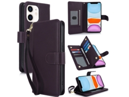 Capa Carteira De Couro Para Iphone 11 - Com Rfid - Para Vários Cartões