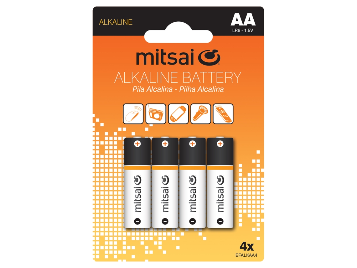 Pilhas Não Recarregáveis MITSAI AA LR6 X4 (4 unidades) | Worten.pt