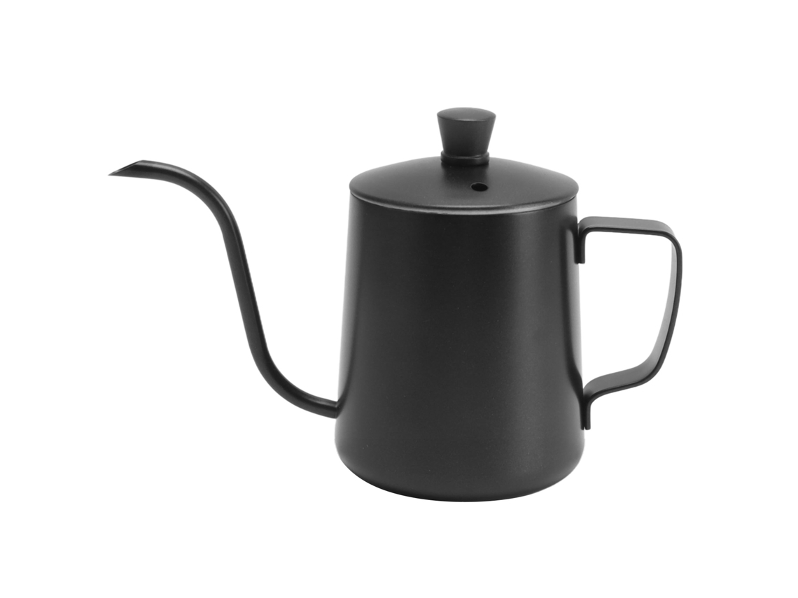 Cafeteira Gooseneck 350ml, Aço Inoxidável 304 Preto, Bico Longo, Bule De Chá Com Tampa Brilvibera