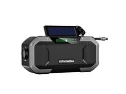 Rádio De Emergência Com Manivela E Energia Solar De 5000mah, Bluetooth/am/fm/tf/alerta Meteorológico Noaa, Cinza Prateado Brilvibera