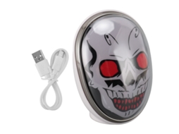 Altavoz Mali Bluetooth 5.0 portátil, com luz Halloween, forma de caveira, para laptop, tablet, smartphone, branco