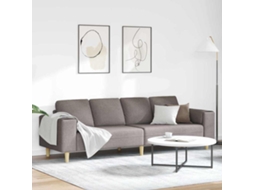 Vidaxl Sofá De Sala De Estar Cinzento-acastanhado 250 X 77 X 76 Cm