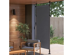 Toldo Vertical Varanda 150x220-310cm Com Manivela, Poliéster Cinza Escuro, Impermeável Jardim
