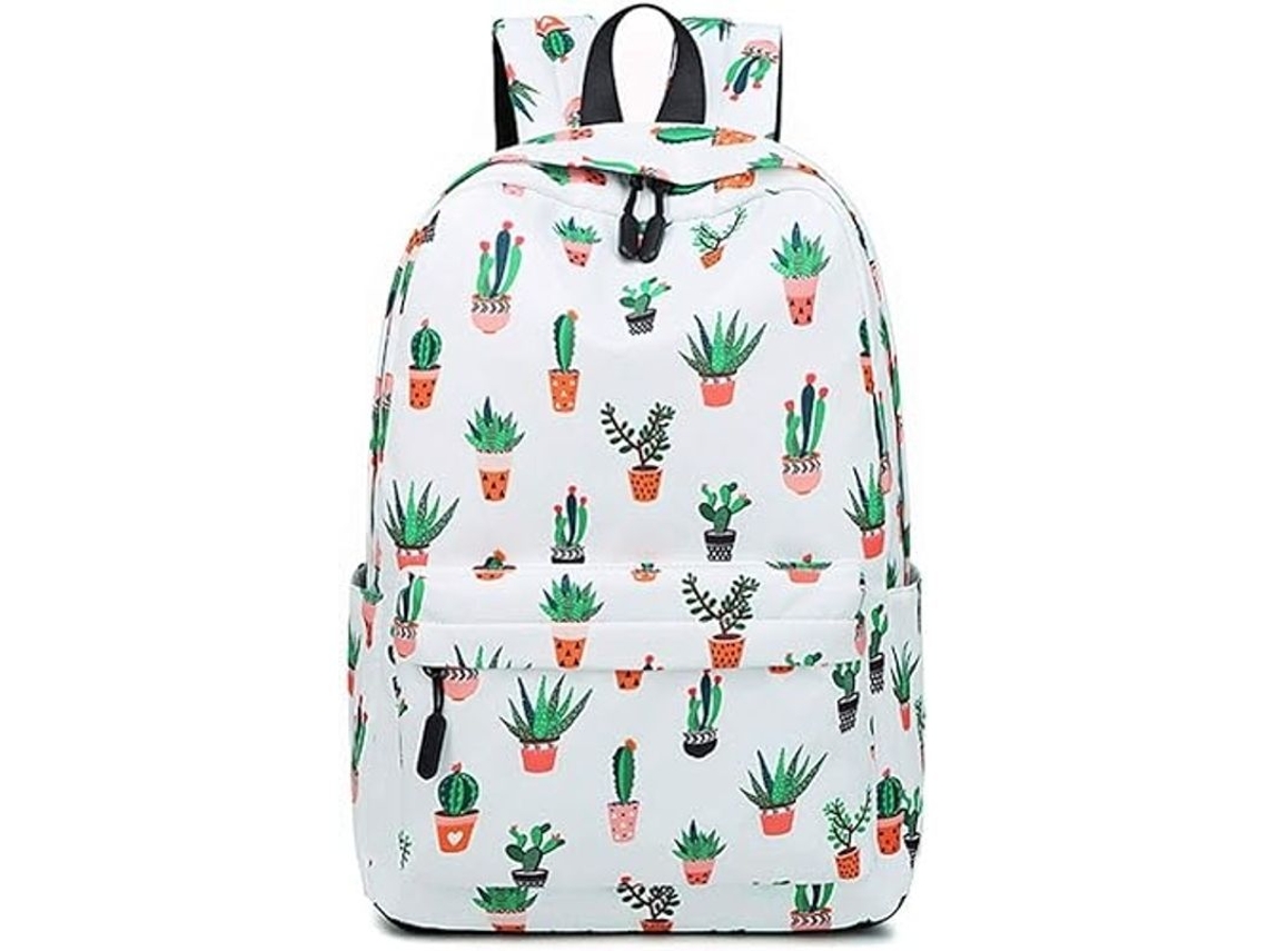Mochila casual S/MARCA 2026 de cacto para mulheres e estudantes, de poliéster, resistente