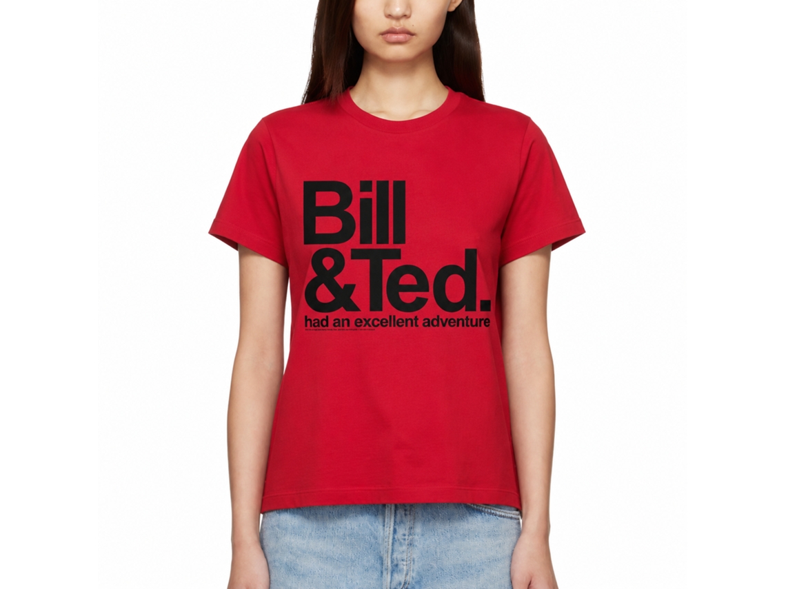Rockinstone Bill And Ted Solid Red Adult T-shirt Size:xl