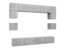 Tv Cabinet Set, Tv Cabinet Sets Vidaxl Cinzeto Madeira Processada (n/a)