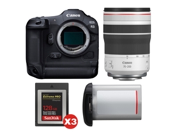 Eos R3 + Rf 70 200mm F/4 L Is Usm + 3 Sandisk 128gb Extreme Pro Cfexpress Type B + Canon Lp e19 + Ebook “20 Dicas para Fotos Que Impressionam” CANON