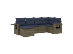Conjunto de Sofá de Jardim, 6 Peças, Almofadas, Rattan Cinza MAISON EXCLUSIVE