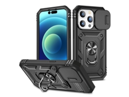 Suporte Casa Para Iphone 14 Pro Max Pele Sintética Com Porta-cartões Preto