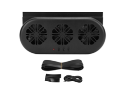 Ventilador Solar Carro 5000rpm Usb Ar Refrigeração Preto