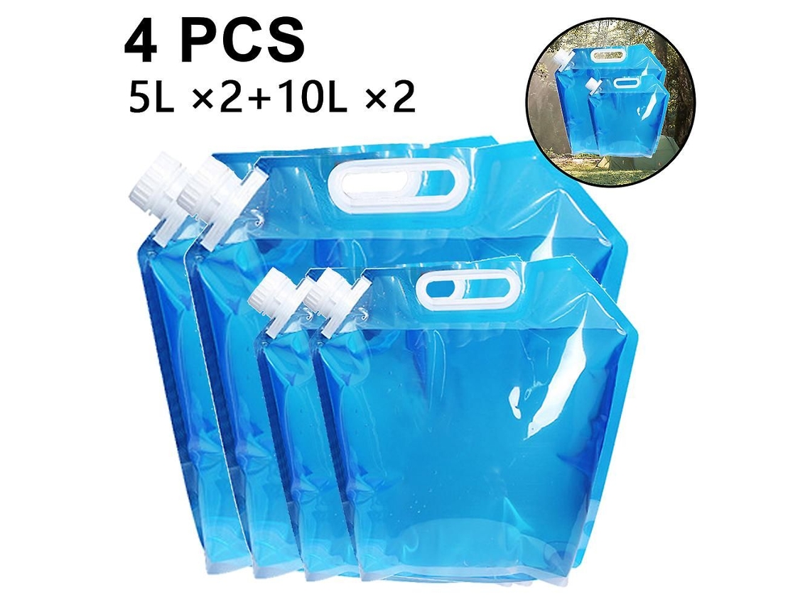 Lurelia Recipiente De Água Dobrável 5l/10l Plástico Azul Torneira Sem Bpa Portátil Campismo