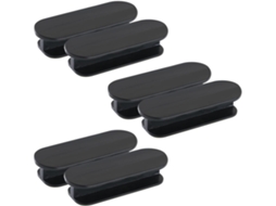 Alasum Conjunto De 6 Puxadores Autoadesivos Para Portas Armários Cozinha E Sapateiras, Em Abs Preto