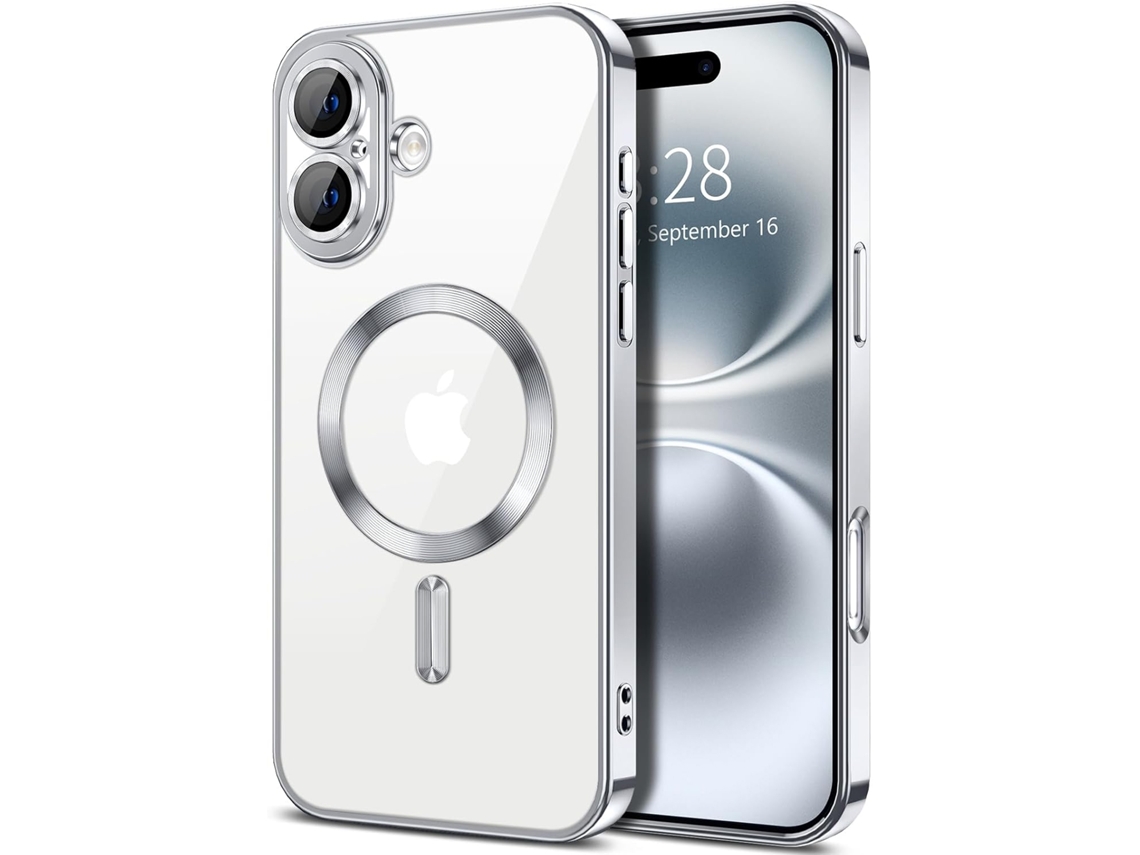 Capa Para Iphone 17 - Capa Metálica Com Compatibilidade Magnética, Design Fino - Prateada