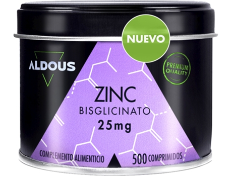 Bisglicinato de Zinc 25 Mg Aldous 500 Comprimidos ALDOUS BIO