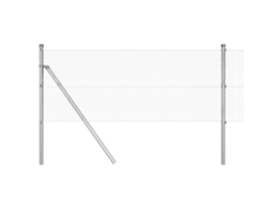Conjunto 1 Poste De Cerca Vidaxl Prateado Aço (50 X 0,8 M)