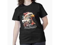 T-shirt Rockinstone Madrid Logo With Eagle | Bold | Classic Unisex For Football Fans-(xl)