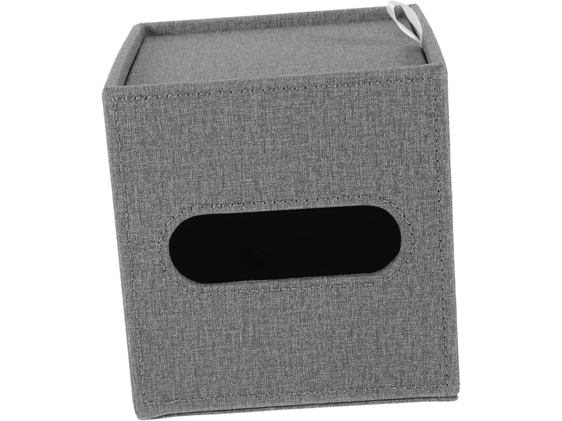 Porta Lenços De Papel Em Couro Sintético Cinza Escuro, Compacto E , Para Banheiro E Casa. Gokoco