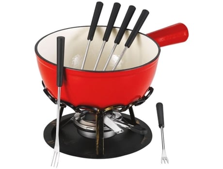 Conjunto de Fondue Vermelho Liso Aquecedor de Ferro Forjado de 20 Cm Dsbrgsaf20 TABLEANDCOOK