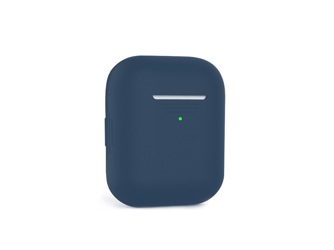 Capa Zruxe Para Apple Airpods 1/2 Silicone Azul Escuro (proteção Completa 360°, Tampa Anti-poeira)