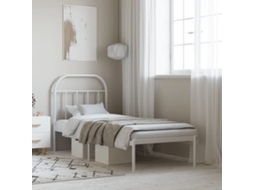 Vidaxl Estrutura De Cama Sem Colchão Com Cabeceira 75x190 Cm Branco