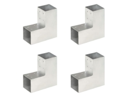 Vidaxl Bases Para Poste Em Forma De L 4 Pcs 81x81 Mm Metal Galvanizado