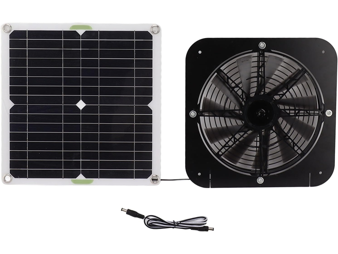 Kit De Ventilador Solar De 13,5 Polegadas E 100 W Com Painel Solar Para Resfriamento Eficiente